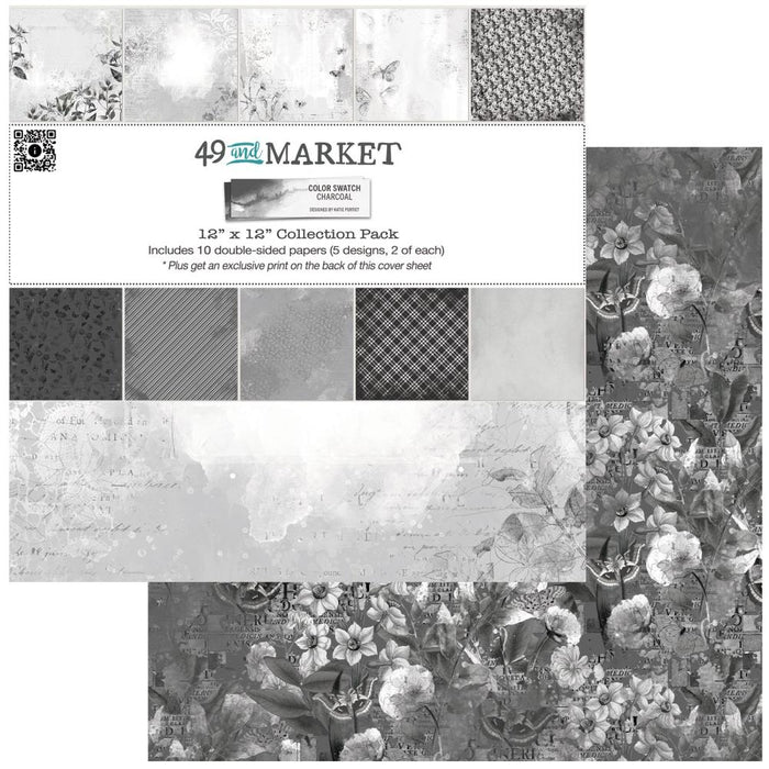 Color Swatch: Charcoal Collection Pack 12"X12"