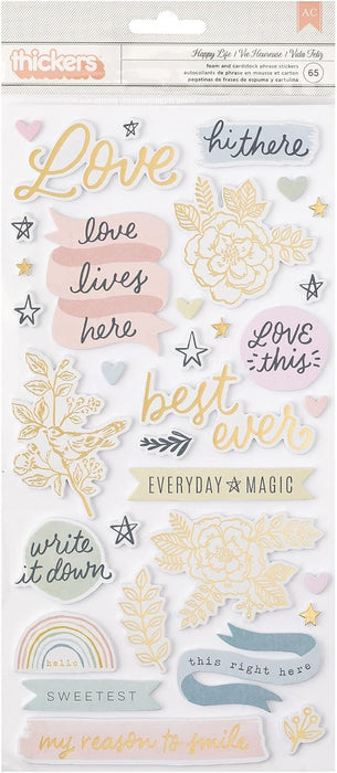 Happy Life Thickers Stickers