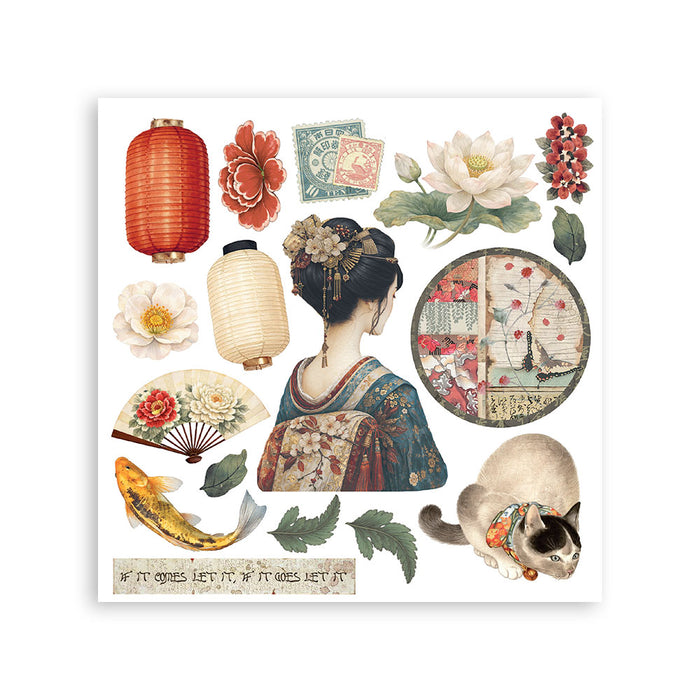 Oriental Garden Rub-On Kit 6"x6"