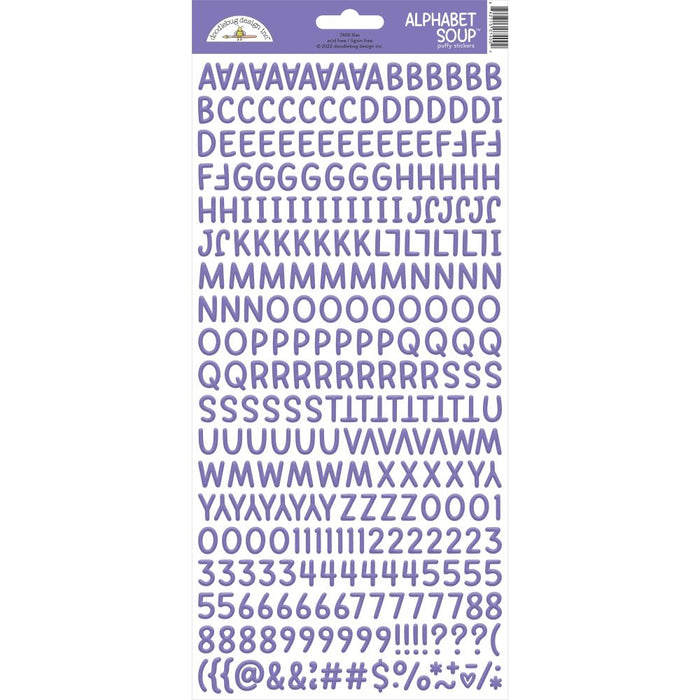 Alphabet Soup Puffy Stickers - Lilac