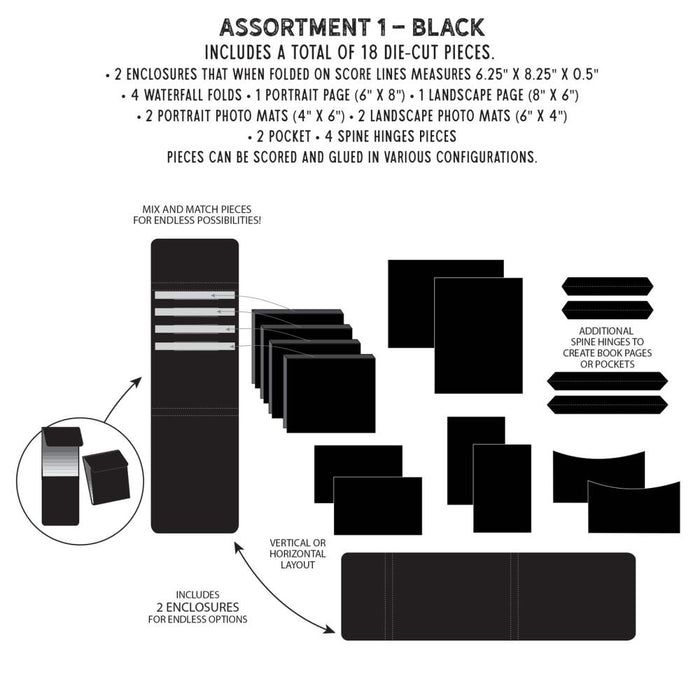Create-An-Album Foundation Inserts - Assortment 1 Black