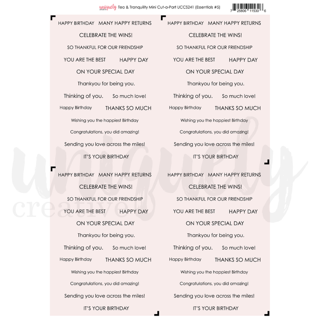 TEA & TRANQUILITY CUT-A-PART SHEET MINI