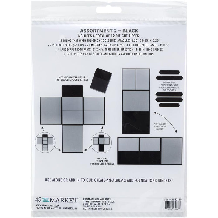 Create-An-Album Foundation Inserts - Assortment 2 Black
