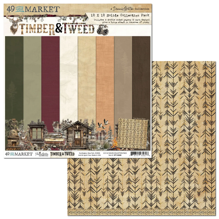 Timber And Tweed Solids Collection Pack 12"X12"