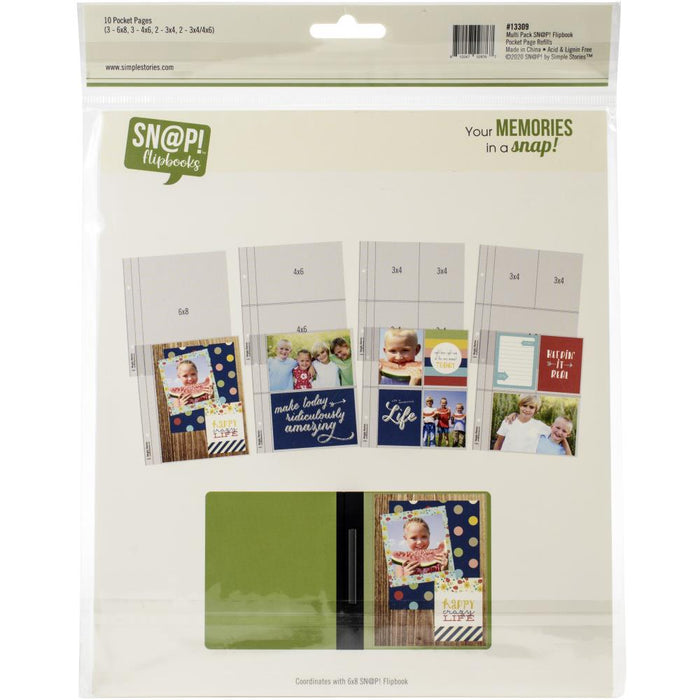 Sn@p! Pocket Pages For 6"X8" Flipbooks - Multi Pack