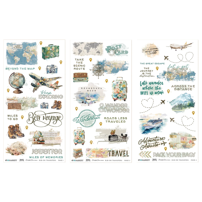 Travel Diaries 6 x12 Blendable Rub-on Transfer Set