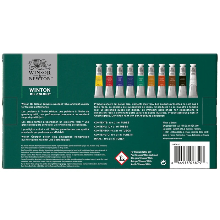 Winsor & Newton Winton Oil Colour 10x21ml Tube Set