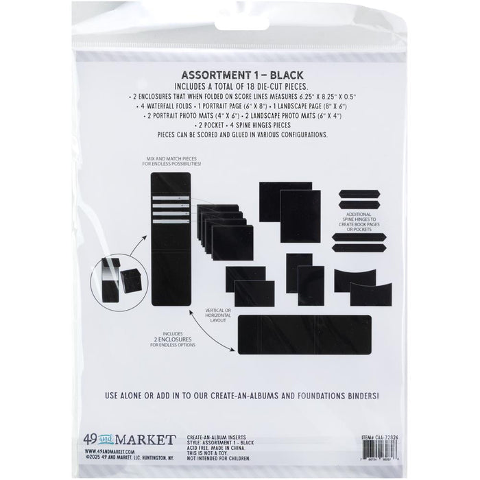 Create-An-Album Foundation Inserts - Assortment 1 Black