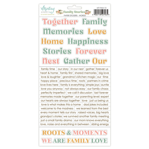 FAMILY STORIES PAPER STICKERS - WORDS
