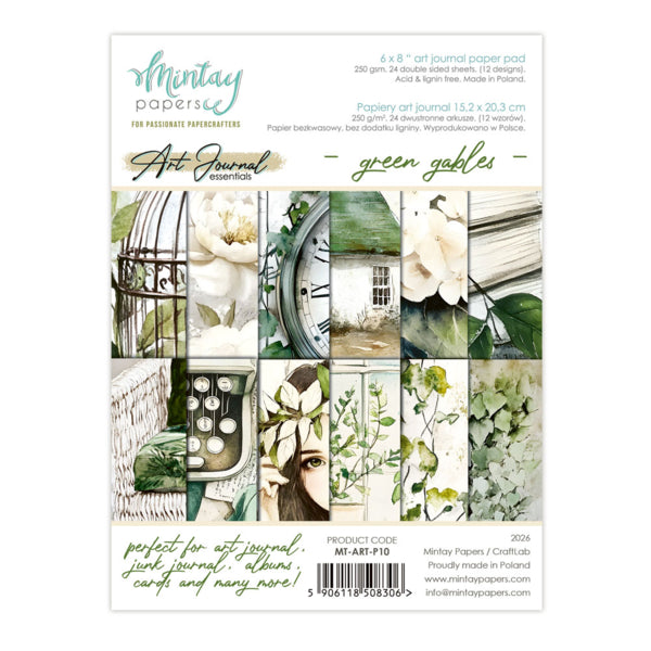 6 X 8 ART JOURNAL PAPER PAD - GREEN GABLES