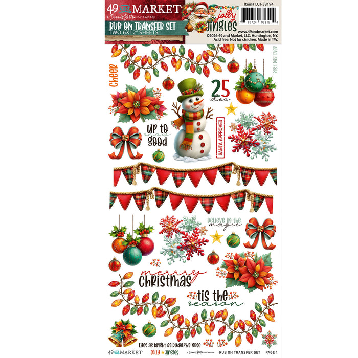 Jolly Jingles 6 x12 Blendable Rub-on Transfer Set