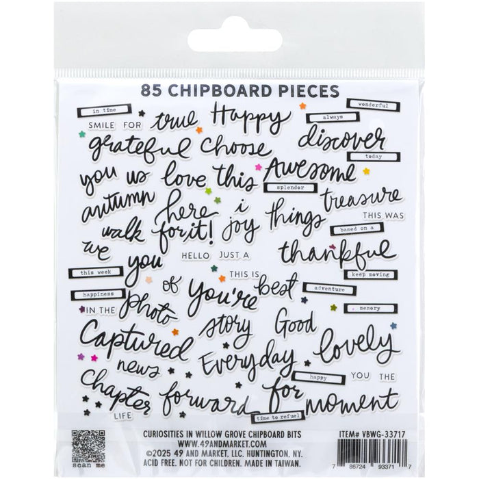 Curiosities In Willow Grove Chipboard Set - Bits