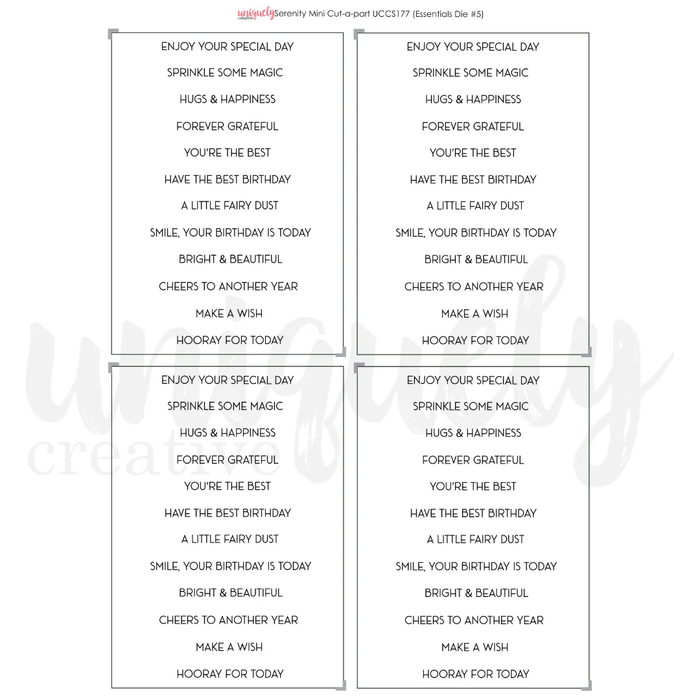 SERENITY CUT-A-PART MINI SHEET