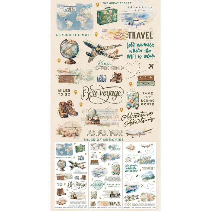 Travel Diaries 6 x12 Blendable Rub-on Transfer Set