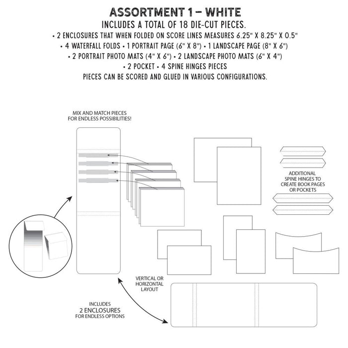 Create-An-Album Foundation Inserts - Assortment 1 White