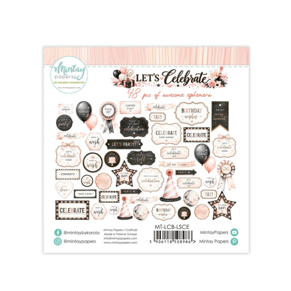 LET'S CELEBRATE PAPER EPHEMERA - 48 PIECES