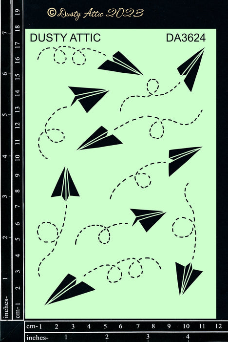 Dusty Attic Paper Planes Stencil