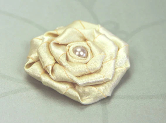 Satin Rosette - Ivory