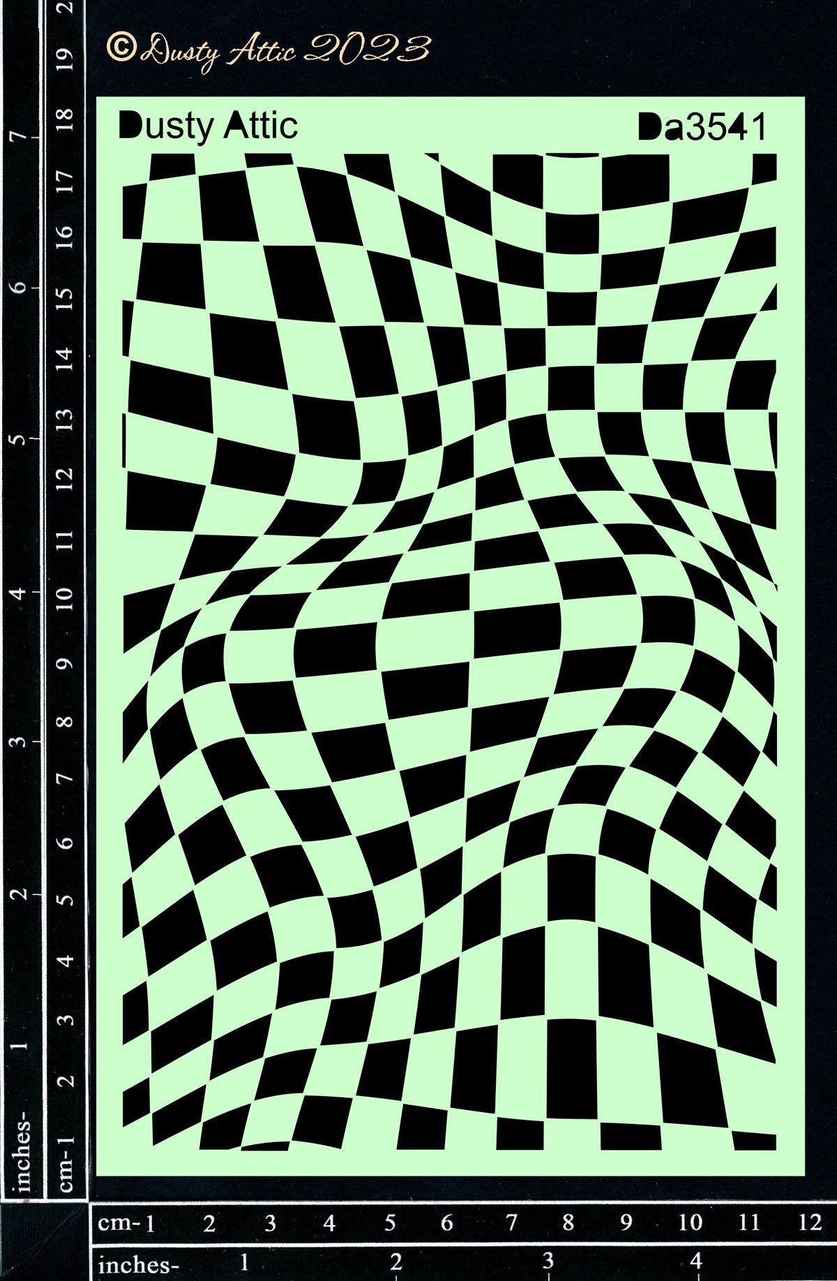 Alice Stencil #2 – Warped Checker — The Mad Scrapper