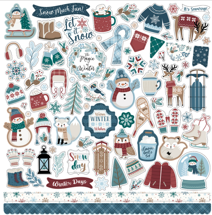 Wonderful Winter Days Element Sticker 12"X12"