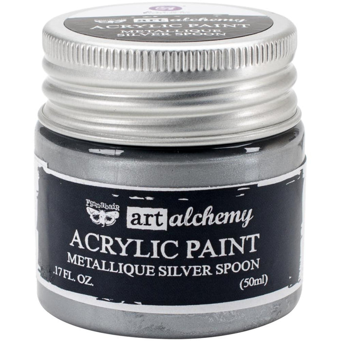 Finnabair Art Alchemy Acrylic Paint - Metallique Silver Spoon