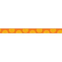 Circles Grosgrain Ribbon - Orange W/Yellow Swirl Circles