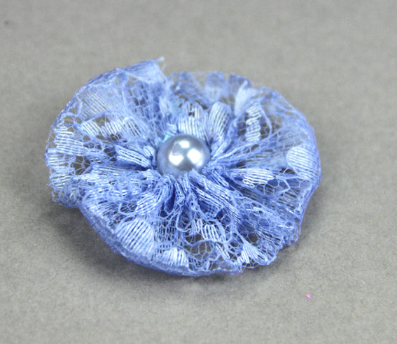 Lace Pearl Flowers - Blue