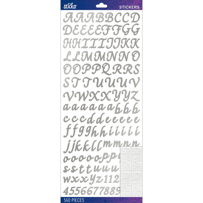 Sticko Alphabet Stickers - Silver Foil Value Pack