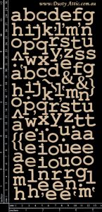 Typewriter Font ABC Set