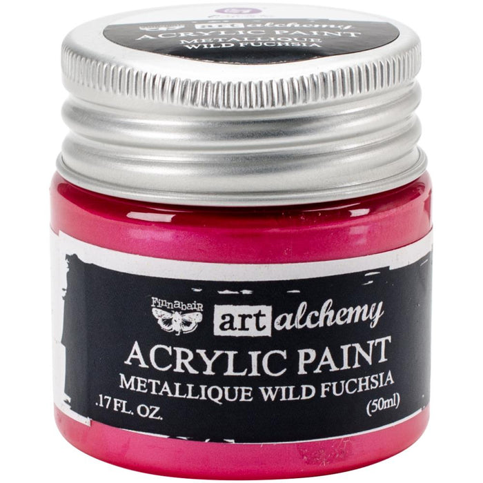 Finnabair Art Alchemy Acrylic Paint - Metallique Wild Fuchsia