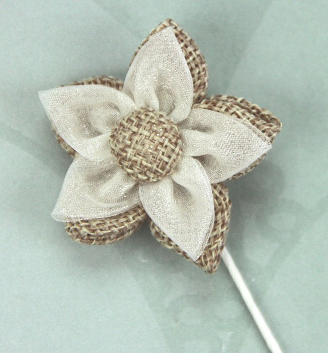 Burlap/Organza Star Flower