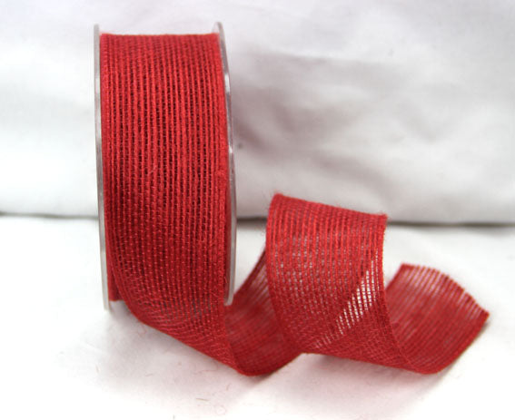 Natural Jute Ribbon - Red