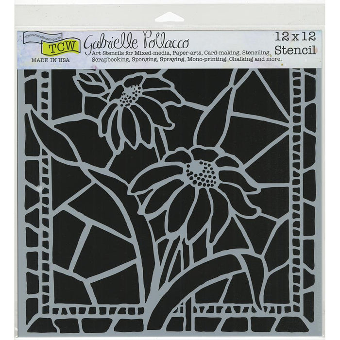 Crafter's Workshop Template 12"X12" - Stained Glass Daisies