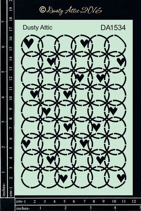 Dusty Attic Love Circles Stencil