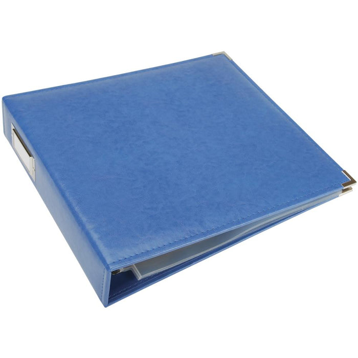 We R Classic Leather 3-Ring Binder 12"X12" - Country Blue