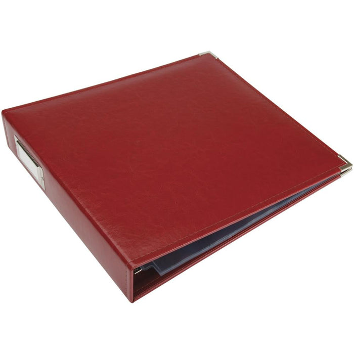 We R Classic Leather 3-Ring Binder 12"X12" - Wine