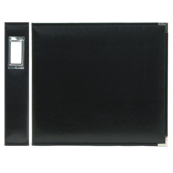 We R Classic Leather 3-Ring Binder 12"X12" - Black