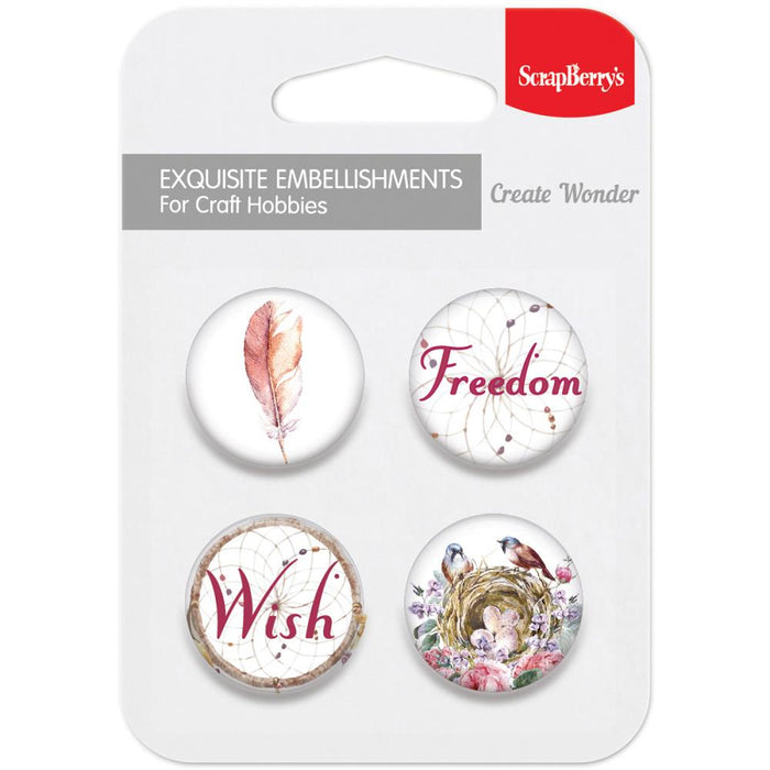 Metal Button Embellishments - #3 Freedom