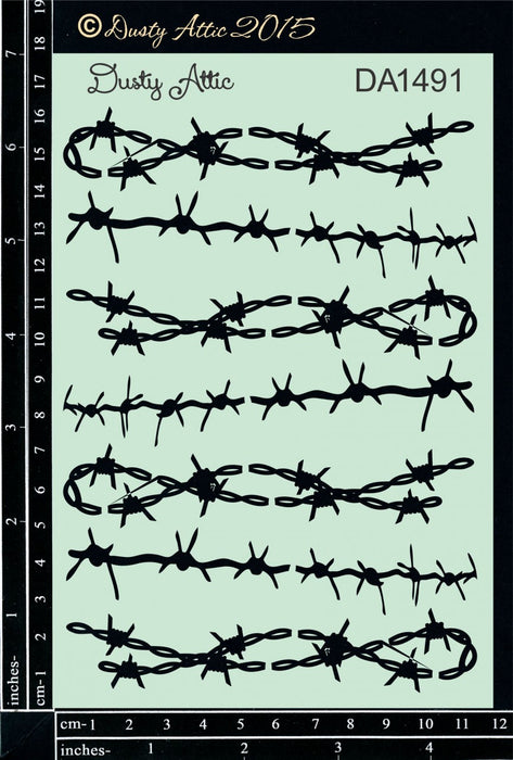 Dusty Attic Barbwire Stencil