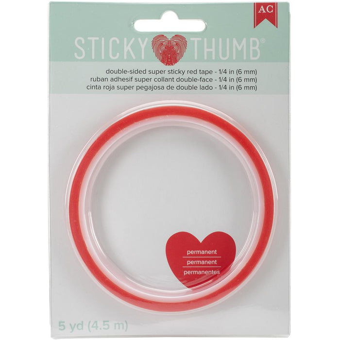 Double-Sided Super Sticky Red Tape - 0.25"