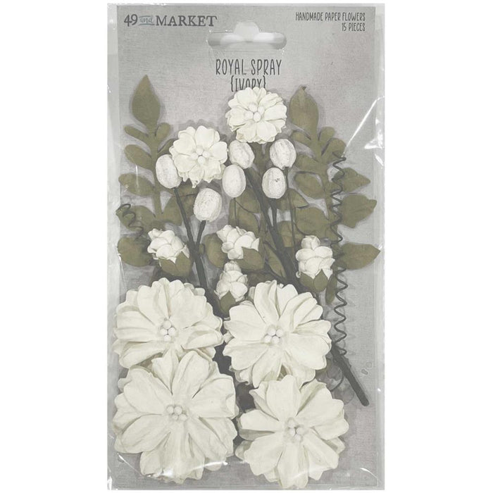 Royal Spray Paper Flowers - Ivory