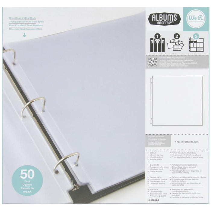 We R Ring Page Protectors 12"X12" 50/Pkg