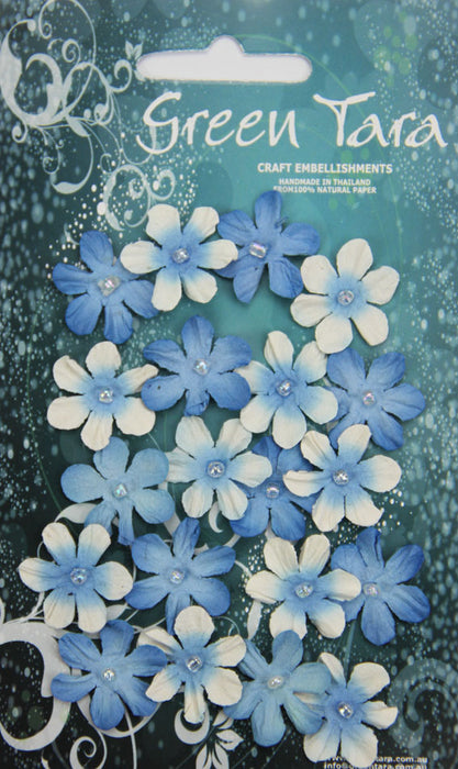 Mini Flowers - Bright Blue Tones