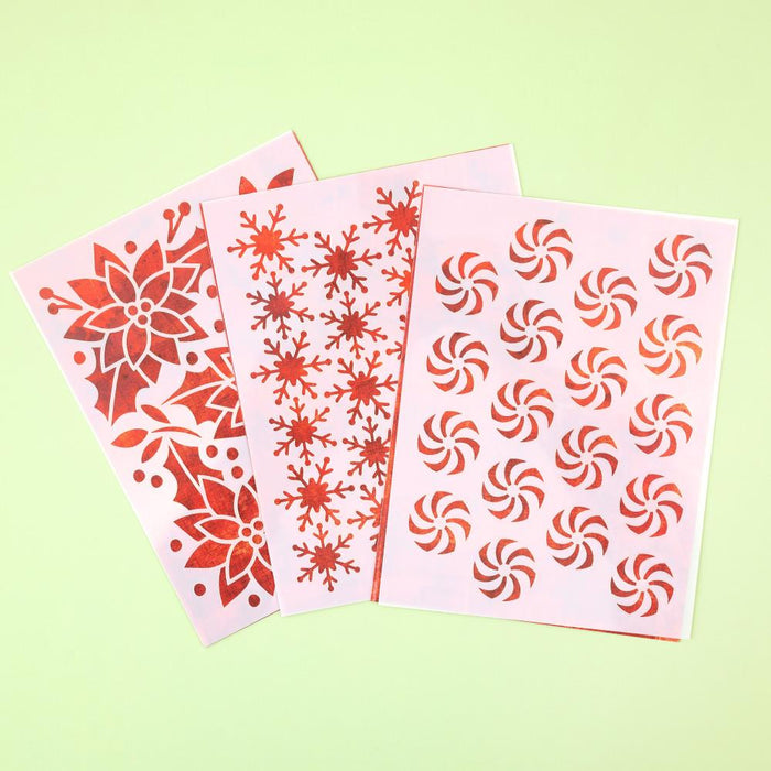 Evergreen & Holly Stencils - Peppermint