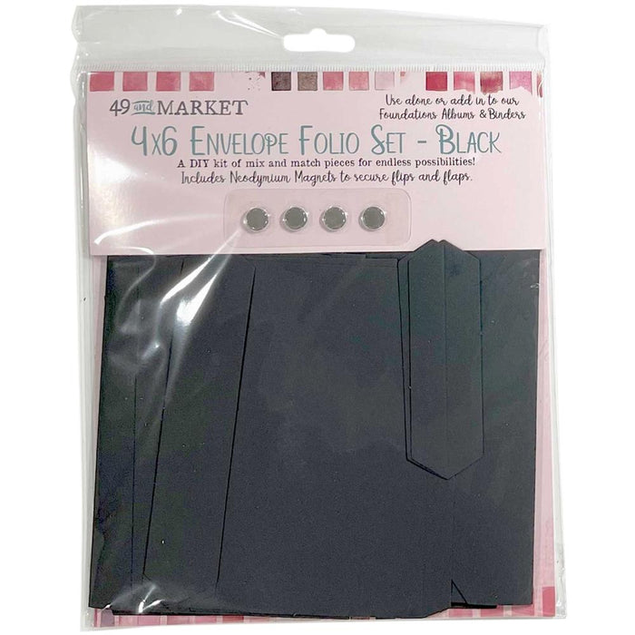 Foundations 4"X6" Envelope Folio Set - Black