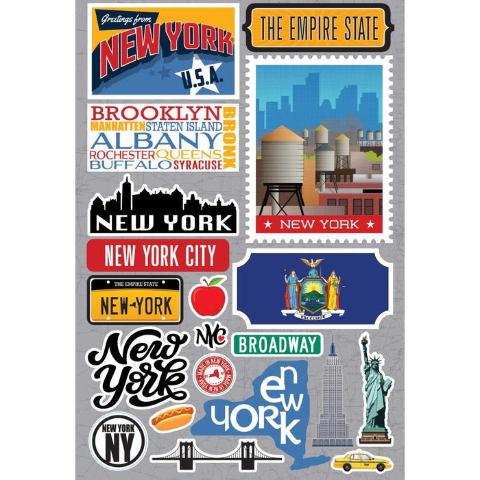 Jet Setters State Dimensional Stickers - New York
