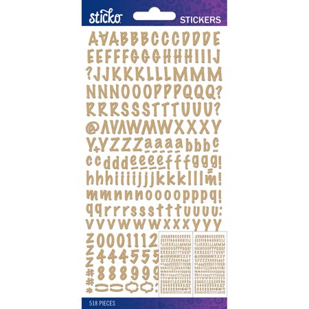 Sticko Alphabet Stickers - Kraft Marker Small