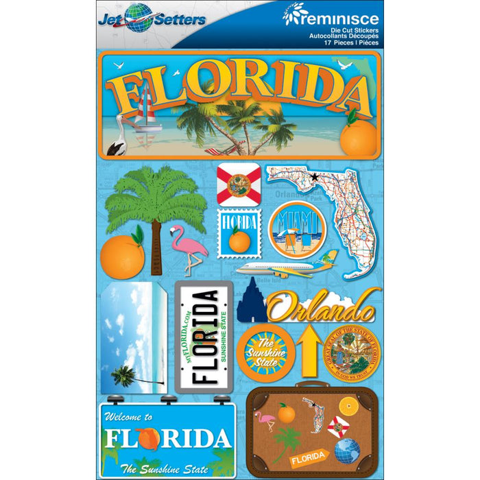 Jet Setters Dimensional Stickers - Florida