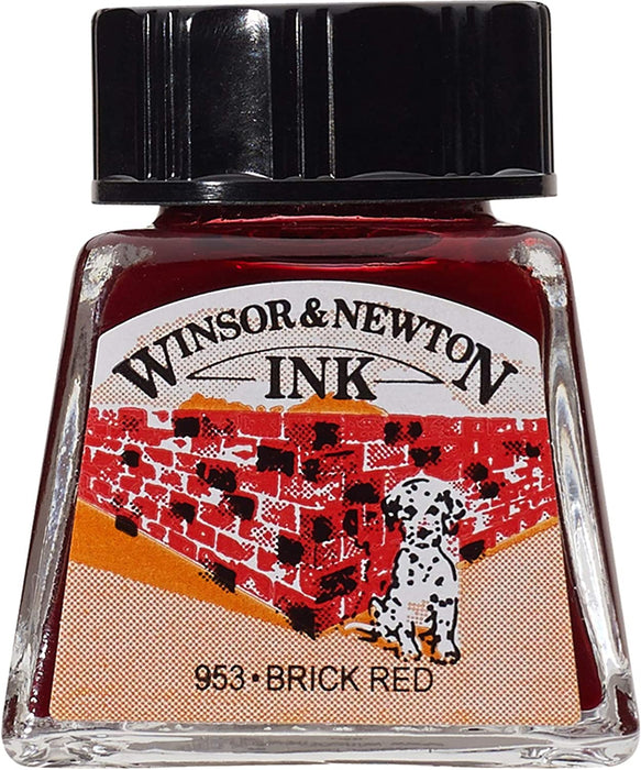 Winsor and Newton Drawing Ink 14ml Brick Red Ink