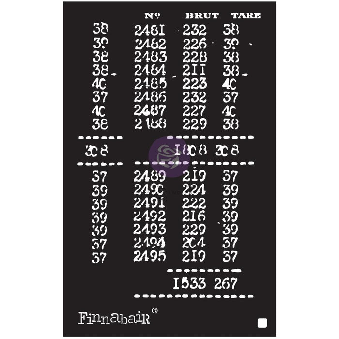 Finnabair Stencil 6"X9" - Book Of Numbers